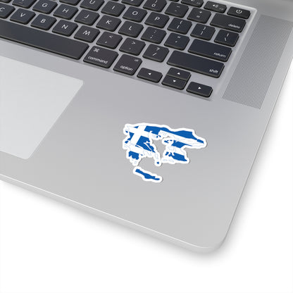Flag-map of Greater Greece Megali Idea (Greece) STICKER Vinyl Kiss-Cut Decal