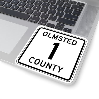Olmsted County Route 1 (Minnesota) (Road Sign) STICKER Vinyl Kiss-Cut Decal