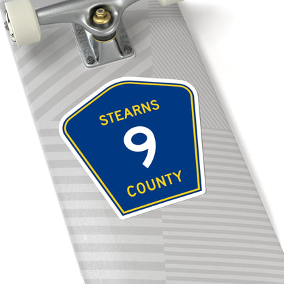 Stearns County Route 9 (Minnesota) (Road Sign) STICKER Vinyl Kiss-Cut Decal