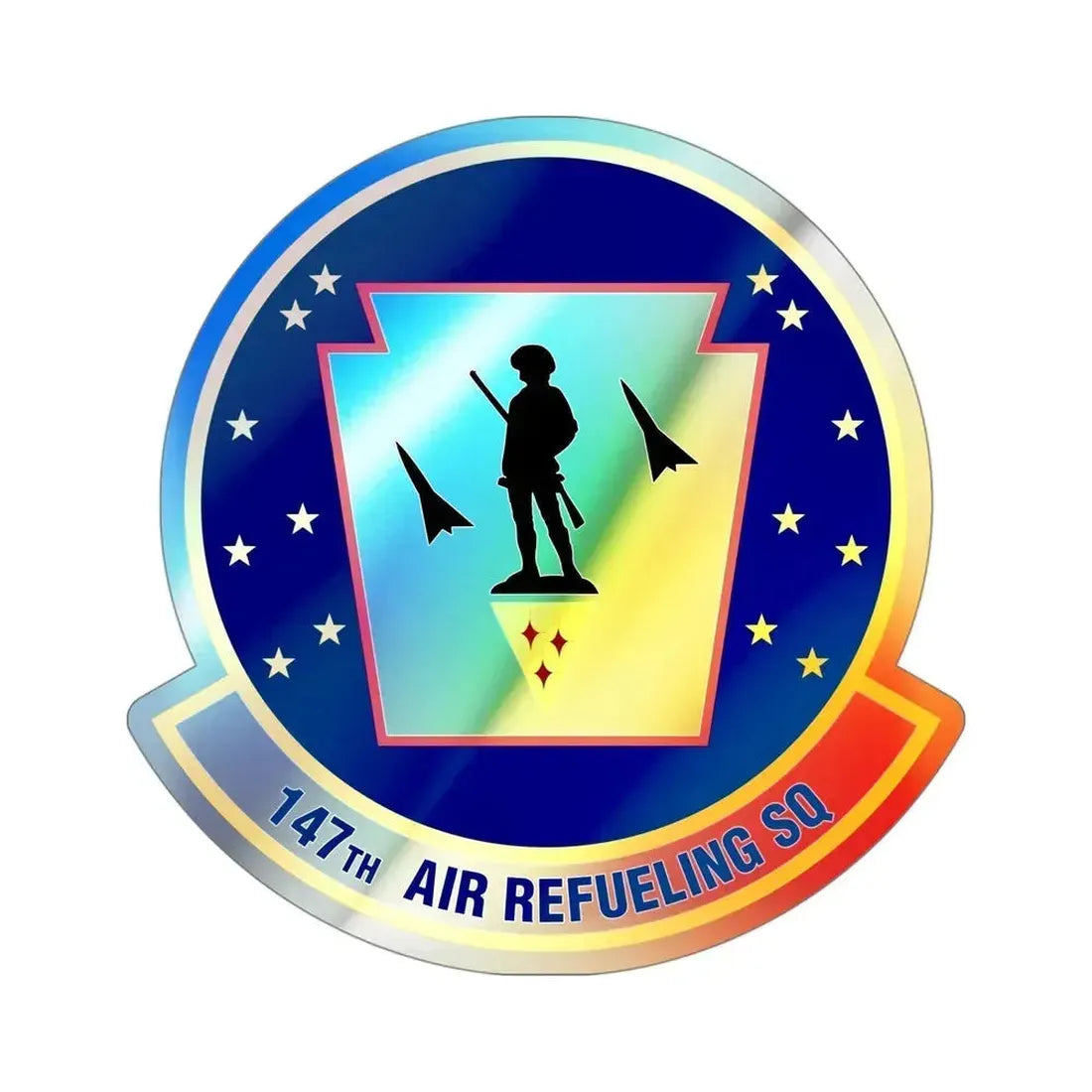 147 Air Refueling Squadron (U.S. Air Force) Holographic STICKER Die-Cut Vinyl Decal 4 Inch Holographic - The Sticker Space