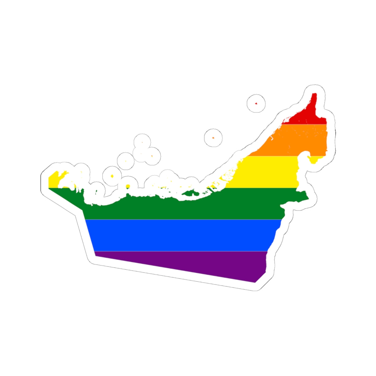 LGBT flag map of the United Arab Emirates (United Arab Emirates) STICKER Vinyl Kiss-Cut Decal