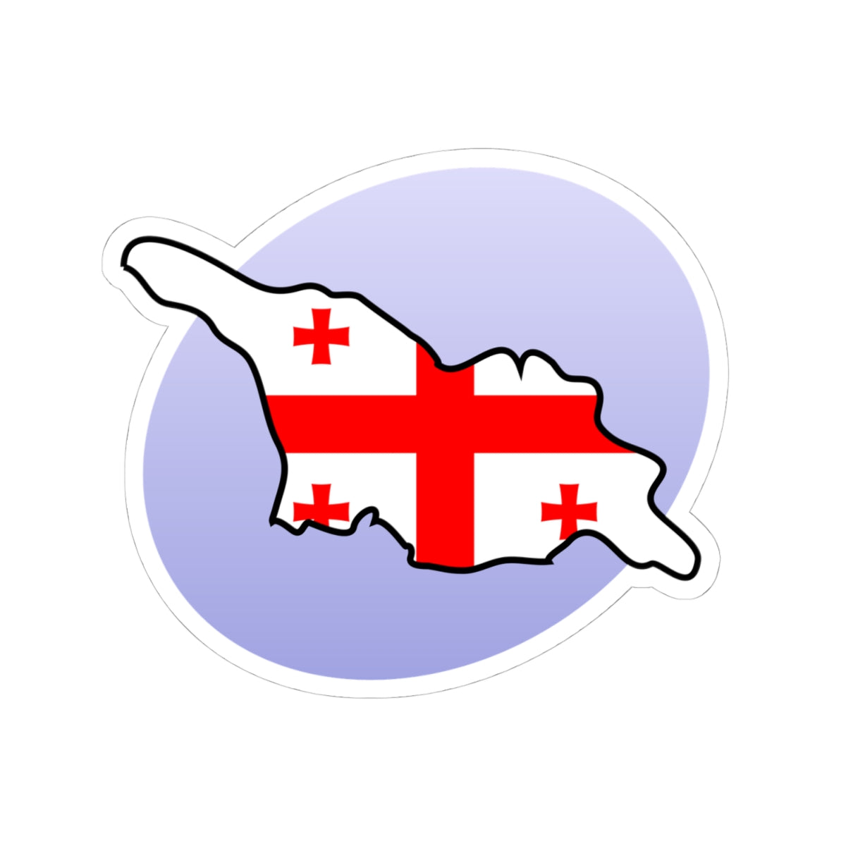 P Flag map of Georgia (Georgia) STICKER Vinyl Kiss-Cut Decal