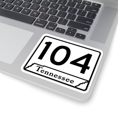 Tennessee 104 (Tennessee) (Road Sign) STICKER Vinyl Kiss-Cut Decal