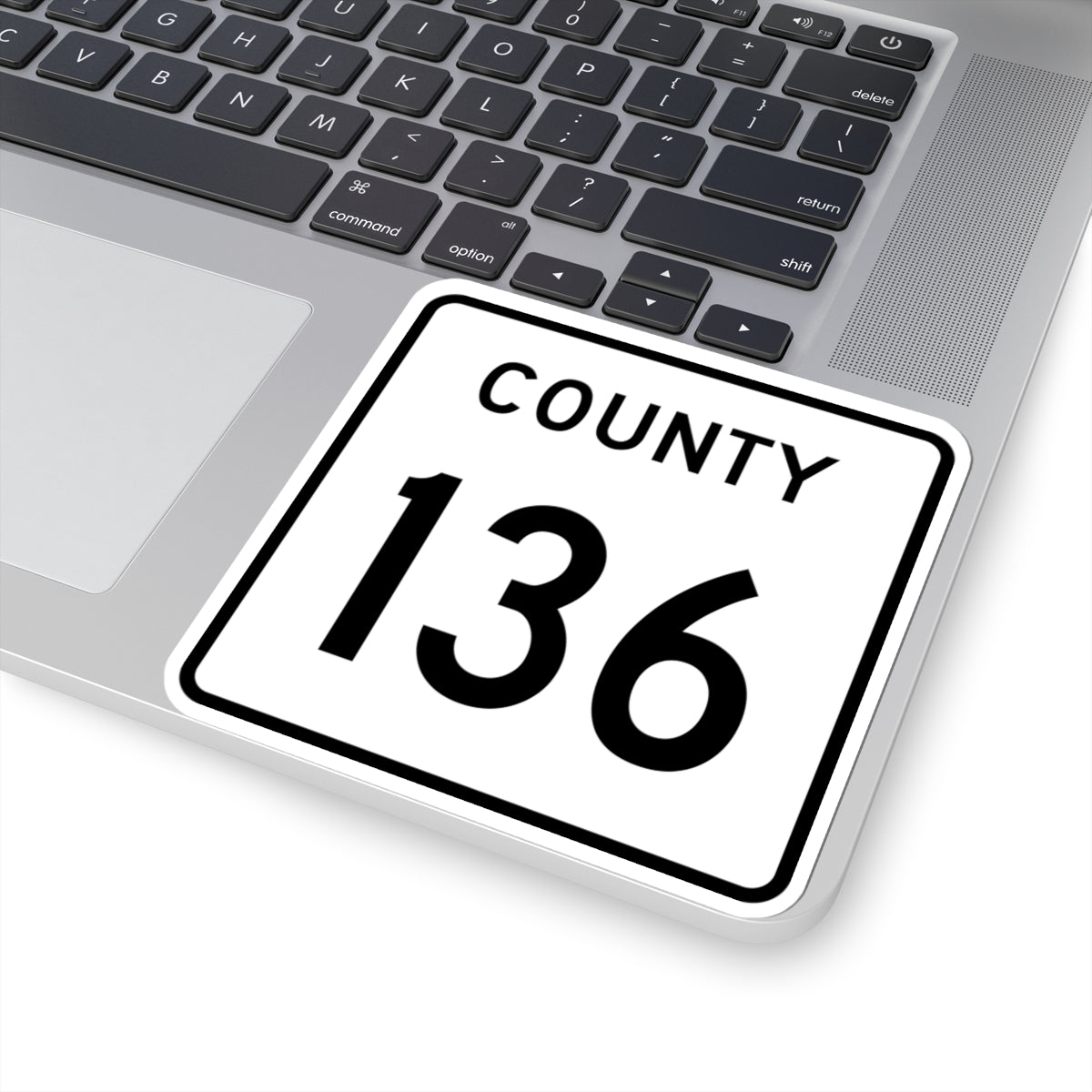 County 136 square (Minnesota) (Road Sign) STICKER Vinyl Kiss-Cut Decal