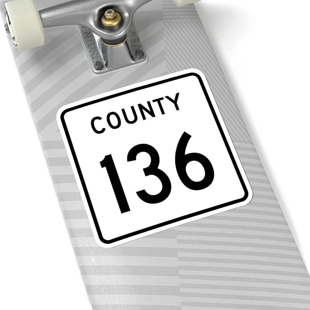 County 136 square (Minnesota) (Road Sign) STICKER Vinyl Kiss-Cut Decal