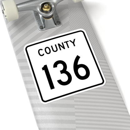 County 136 square (Minnesota) (Road Sign) STICKER Vinyl Kiss-Cut Decal