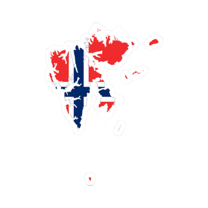Flag-map of Svalbard (Norway) STICKER Vinyl Kiss-Cut Decal