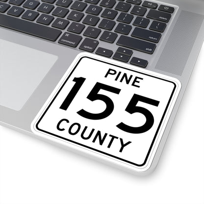 Pine County Route 155 MN (Minnesota) (Road Sign) STICKER Vinyl Kiss-Cut Decal