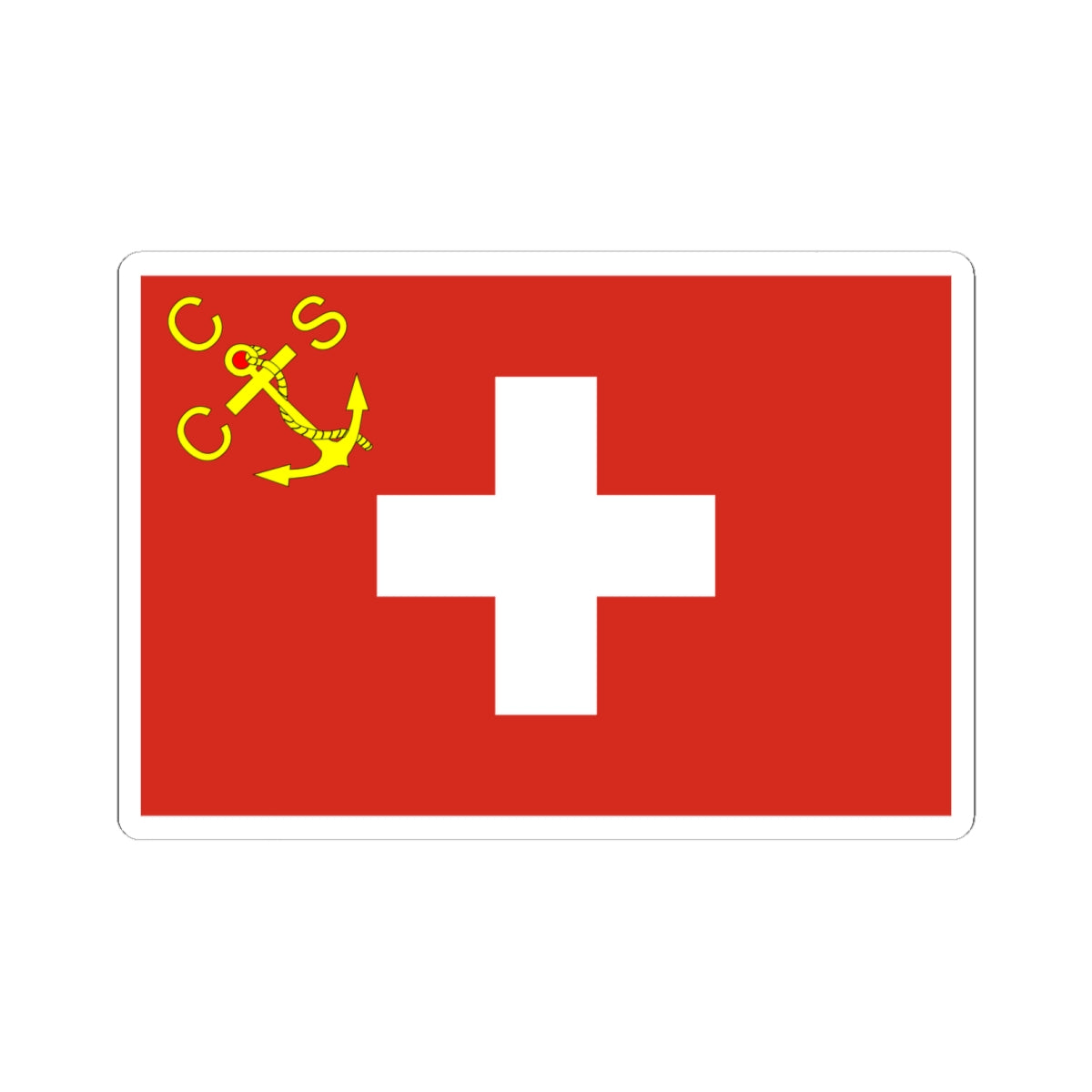 Ensign of Cruising Club der Schweiz (Switzerland) STICKER Vinyl Kiss-Cut Decal