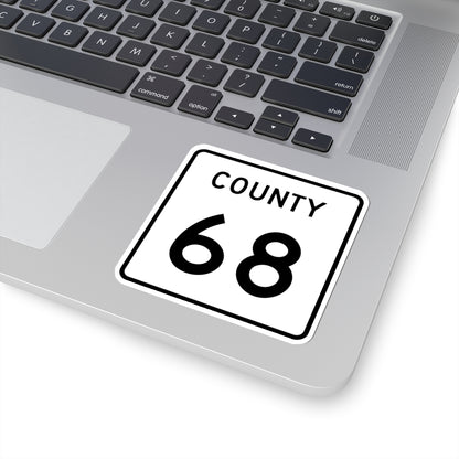 County 68 square (Minnesota) (Road Sign) STICKER Vinyl Kiss-Cut Decal
