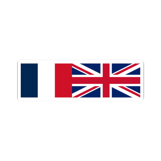 France and United Kingdom flags (France) STICKER Vinyl Kiss-Cut Decal