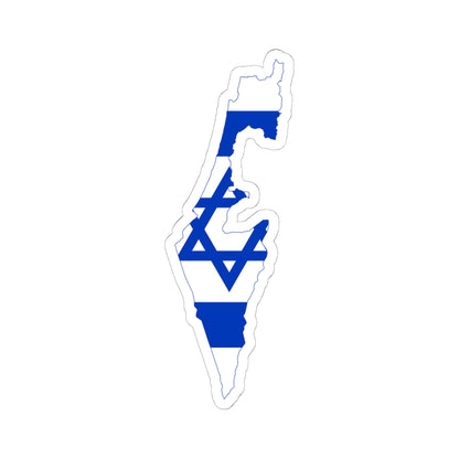 Flag-map of Israel precise boundaries (Israel) STICKER Vinyl Kiss-Cut Decal
