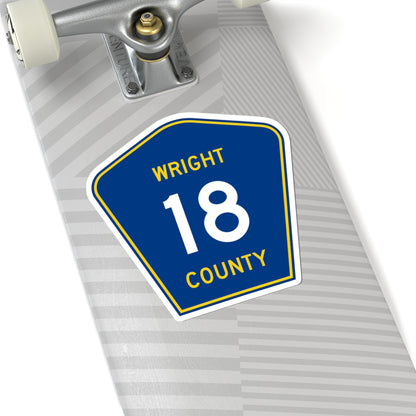 Wright County Route 18 (Minnesota) (Road Sign) STICKER Vinyl Kiss-Cut Decal