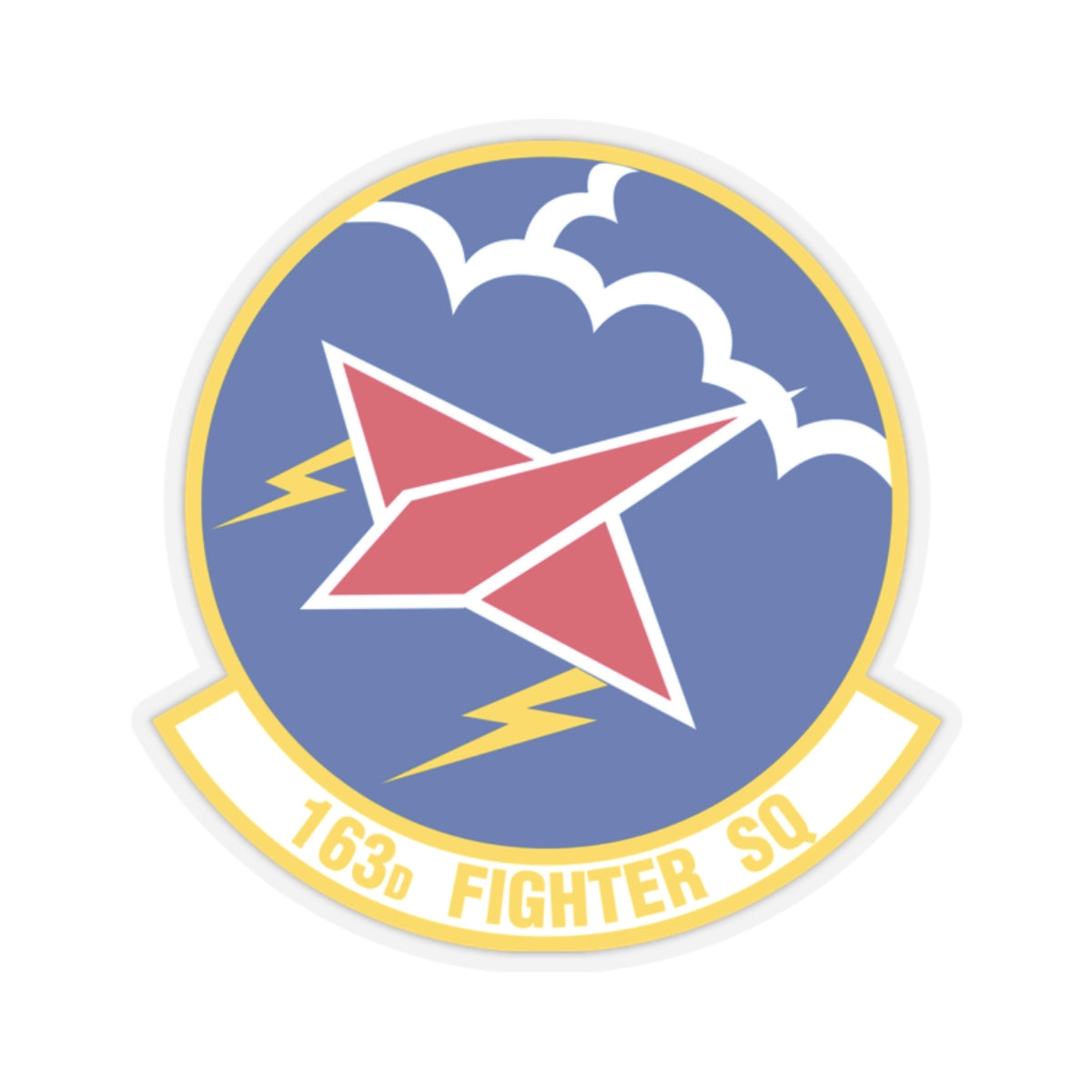 163 Fighter Squadron (U.S. Air Force) STICKER Vinyl Kiss-Cut Decal-2" × 2"-Transparent-The Sticker Space