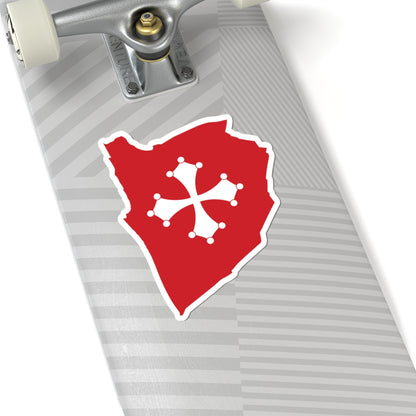 Flag map of Pisa (Italy) STICKER Vinyl Kiss-Cut Decal