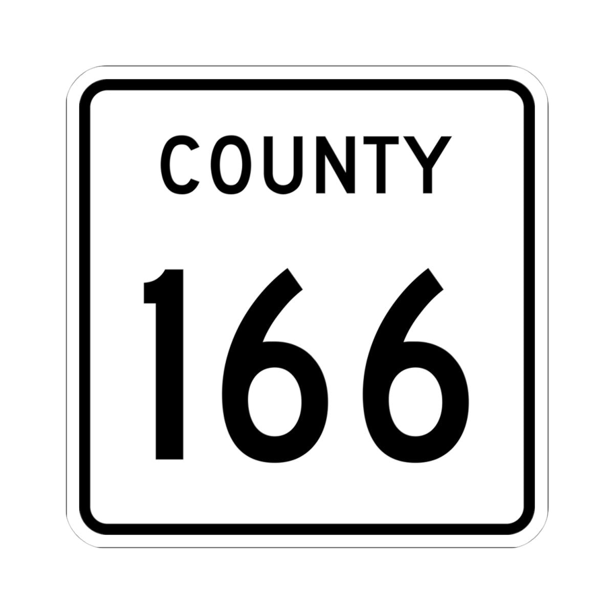 County 166 square (Minnesota) (Road Sign) STICKER Vinyl Kiss-Cut Decal