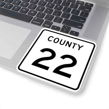 County 22 square (Minnesota) (Road Sign) STICKER Vinyl Kiss-Cut Decal