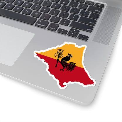 Flag map of Romagna (Italy) STICKER Vinyl Kiss-Cut Decal