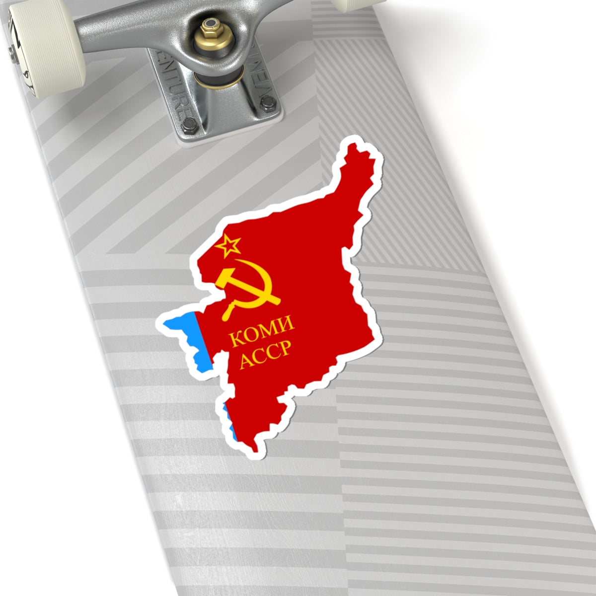 Flag-map of Komi ASSR (Russia) STICKER Vinyl Kiss-Cut Decal