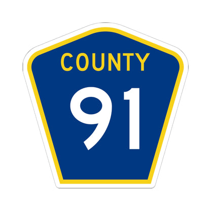 County 91 MN (Minnesota) (Road Sign) STICKER Vinyl Kiss-Cut Decal