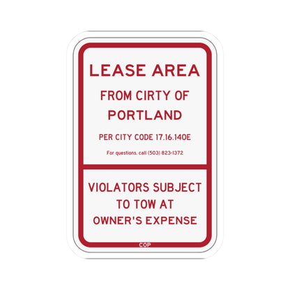 PBOT Road sign P4492 (Oregon) (Road Sign) STICKER Vinyl Kiss-Cut Decal