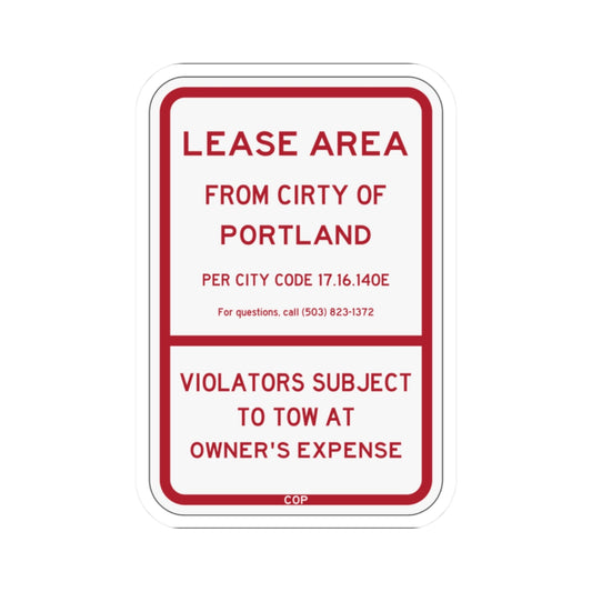 PBOT Road sign P4492 (Oregon) (Road Sign) STICKER Vinyl Kiss-Cut Decal
