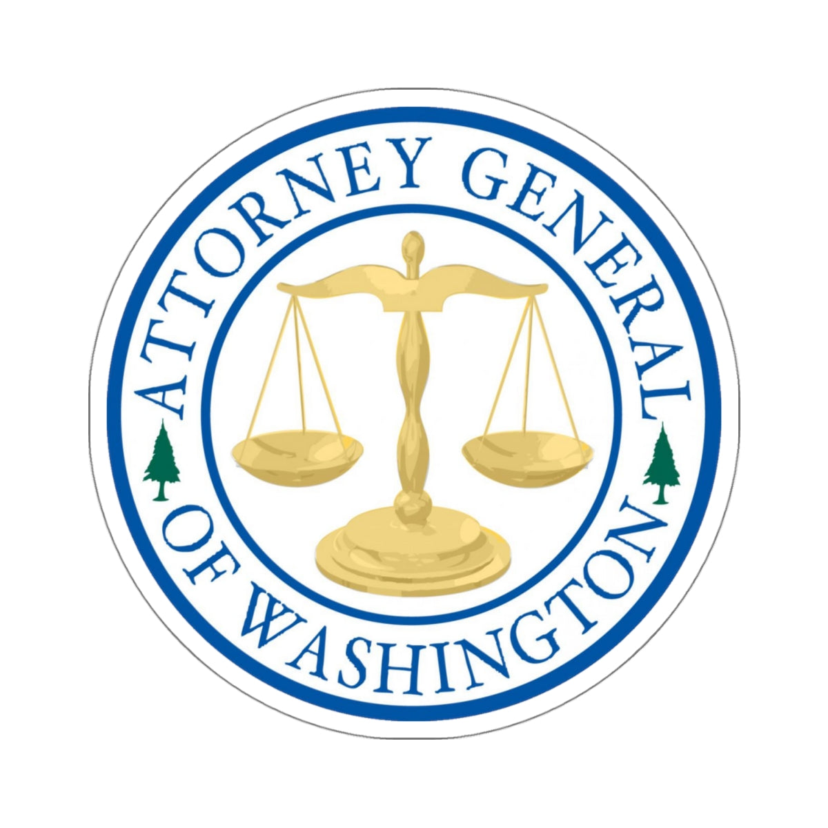 Attorney General of Washington AGO - STICKER Vinyl Kiss-Cut Decal-4 Inch-White-The Sticker Space