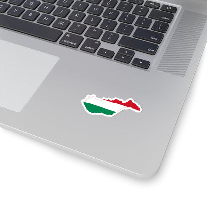 Flag-map of Hungary with Zakarpattia Oblast (Hungary) STICKER Vinyl Kiss-Cut Decal