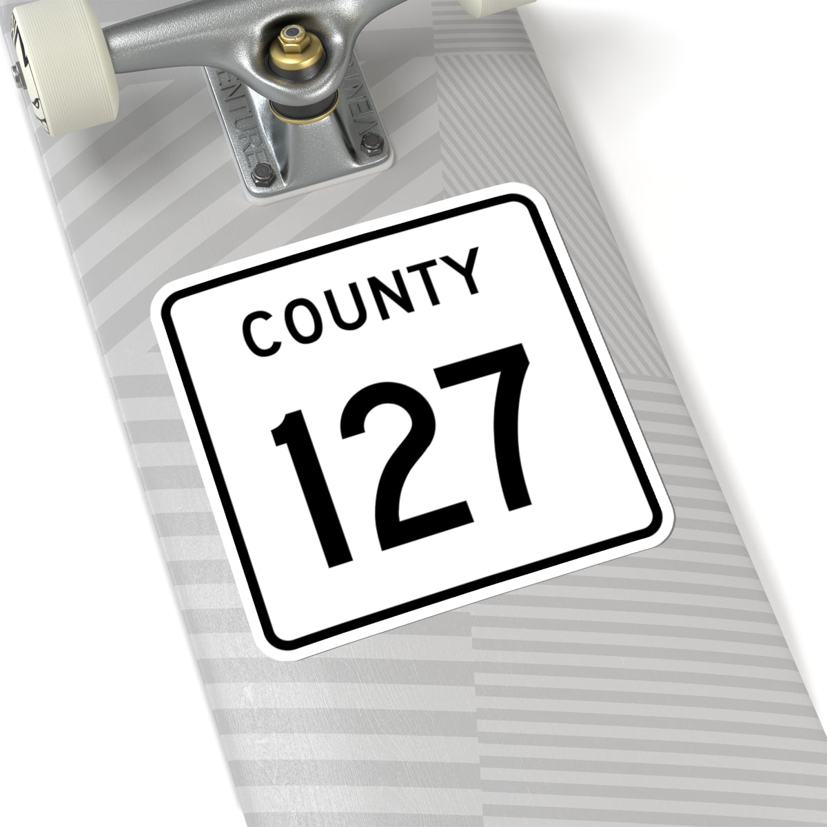 County 127 square (Minnesota) (Road Sign) STICKER Vinyl Kiss-Cut Decal