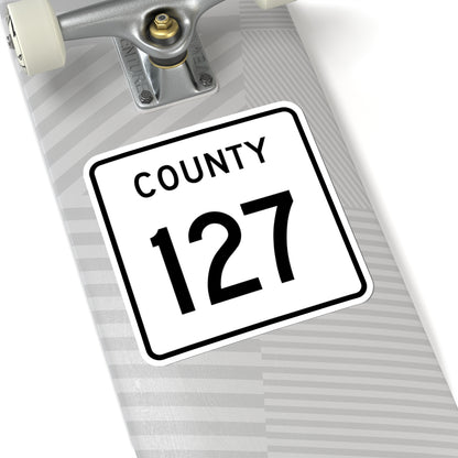 County 127 square (Minnesota) (Road Sign) STICKER Vinyl Kiss-Cut Decal