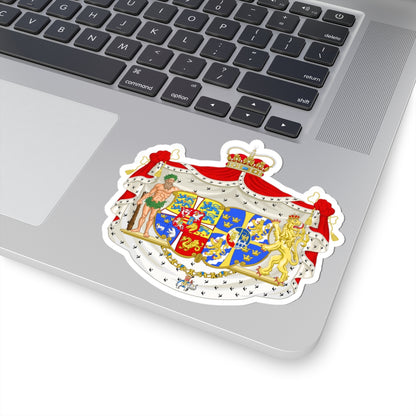 Armoiries de la Princesse Marguerite du Danemark (Denmark) (Coat of Arms) STICKER Vinyl Kiss-Cut Decal