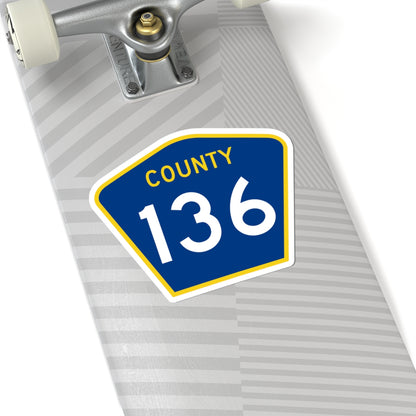 County 136 MN (Minnesota) (Road Sign) STICKER Vinyl Kiss-Cut Decal