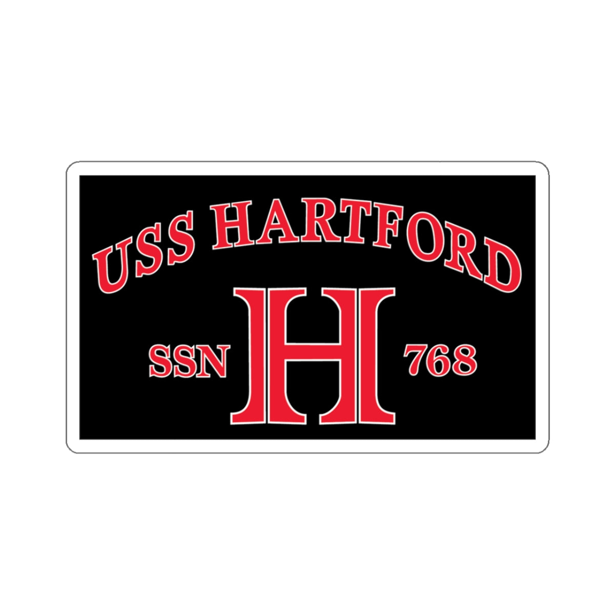 USS Hartford SSN 768 Flag (U.S. Navy) STICKER Vinyl Kiss-Cut Decal