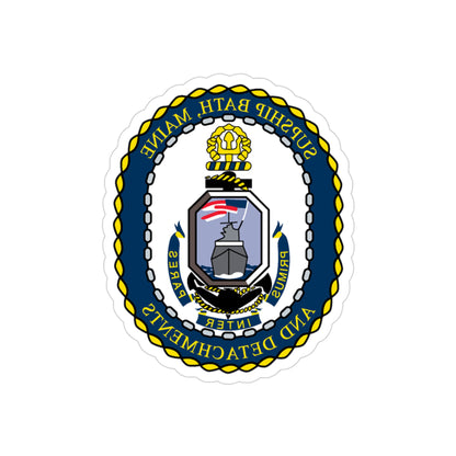 SUPSHIP Bath ME Detach (U.S. Navy) REVERSE PRINT Transparent STICKER