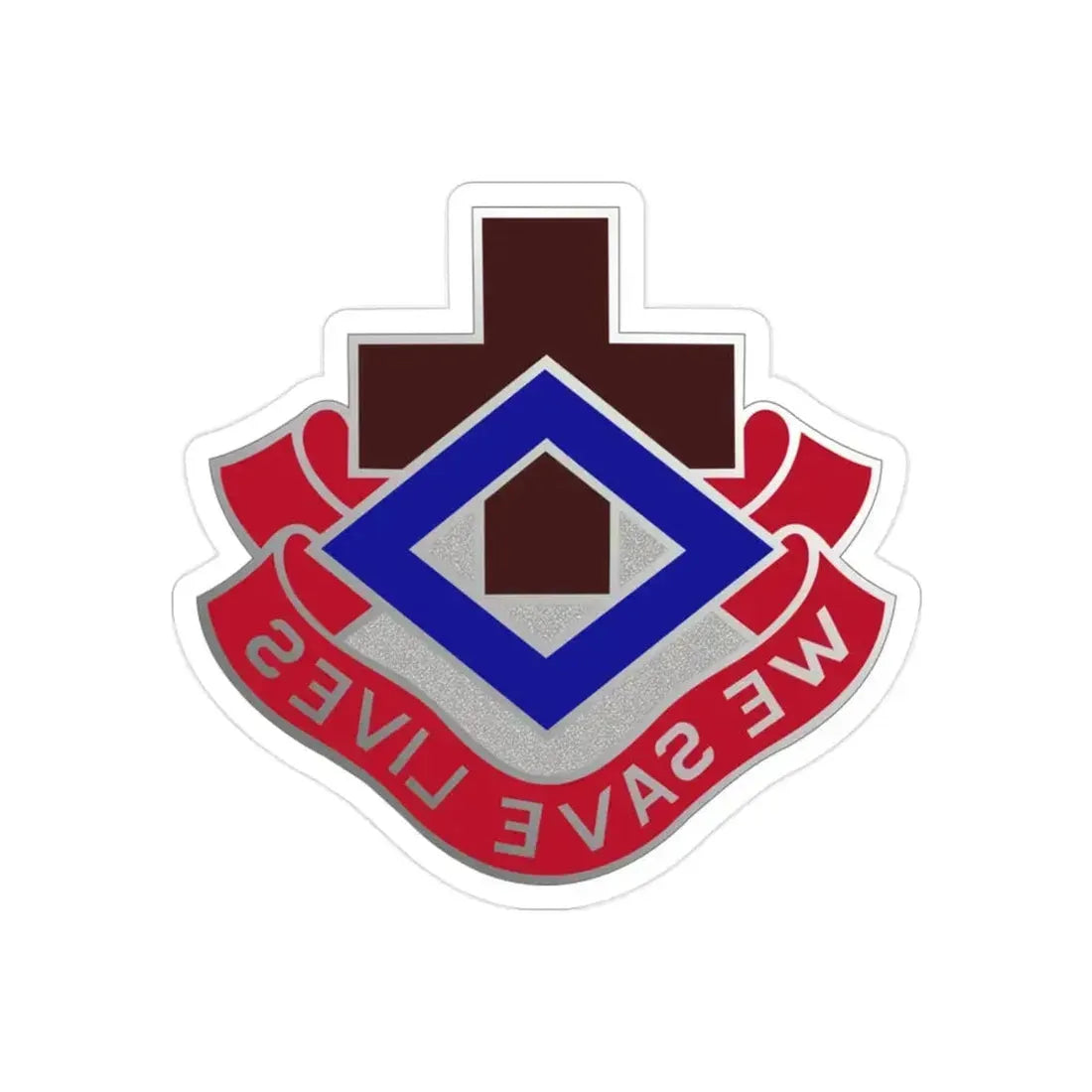 148 Evacuation Hospital (U.S. Army) REVERSE PRINT Transparent Die-Cut STICKER 2 Inch Die-Cut Transparent - The Sticker Space