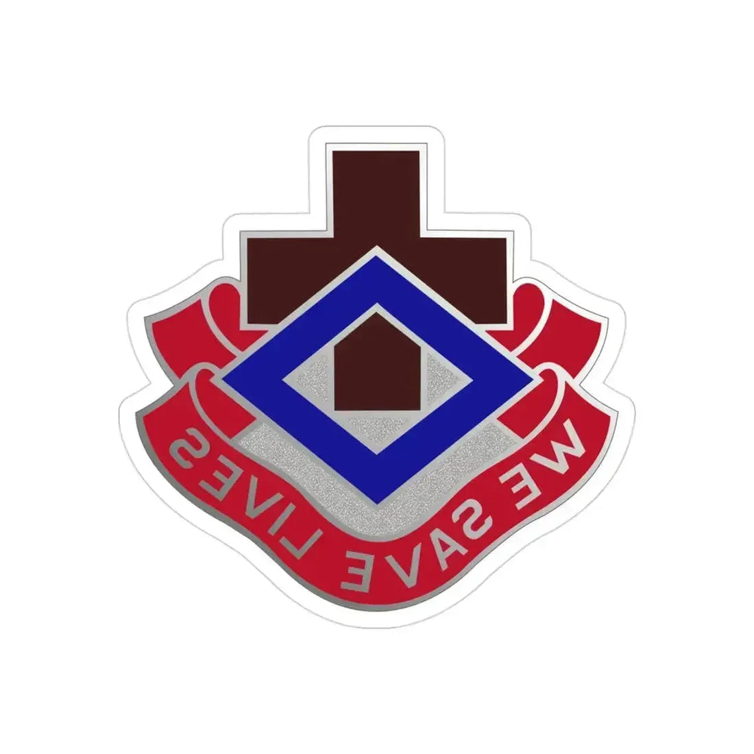 148 Evacuation Hospital (U.S. Army) REVERSE PRINT Transparent Die-Cut STICKER 3 Inch Die-Cut Transparent - The Sticker Space