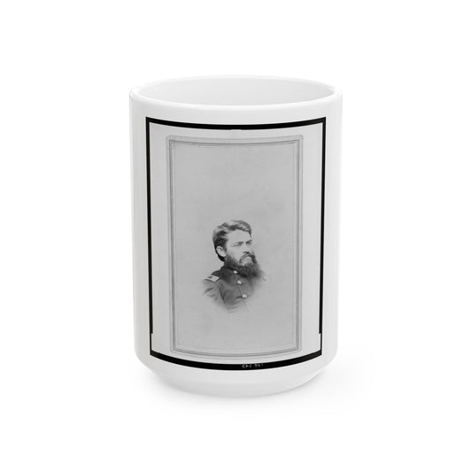 B. F. Sceva, Lt. Col., 10th N.Y. Cavalry Regiment, Head-And-Shoulders Portrait, Facing Right (U.S. Civil War) White Coffee Mug