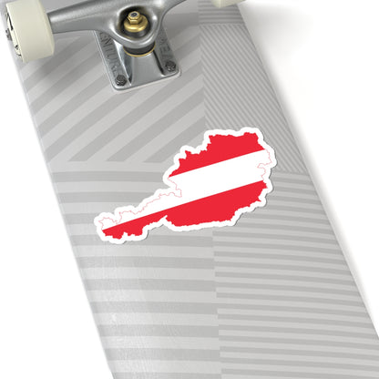 Flag-map of Austria2 (Austria) STICKER Vinyl Kiss-Cut Decal