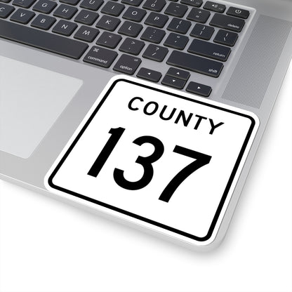 County 137 square (Minnesota) (Road Sign) STICKER Vinyl Kiss-Cut Decal