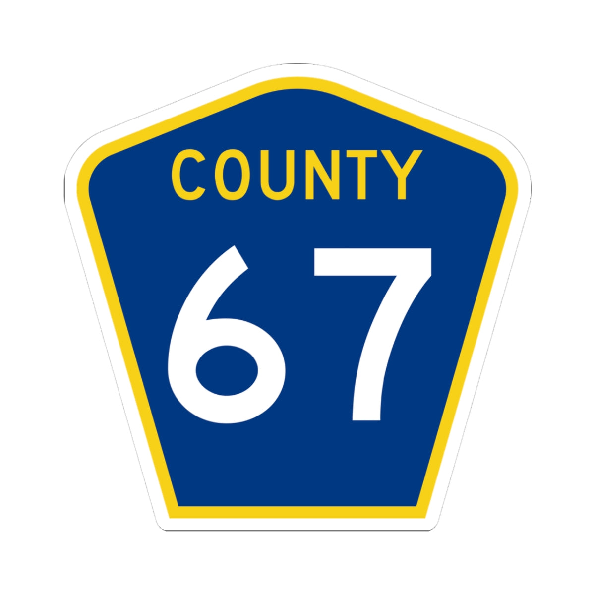 County 67 MN (Minnesota) (Road Sign) STICKER Vinyl Kiss-Cut Decal