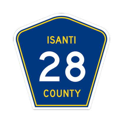 Isanti County 28 MN (Minnesota) (Road Sign) STICKER Vinyl Kiss-Cut Decal