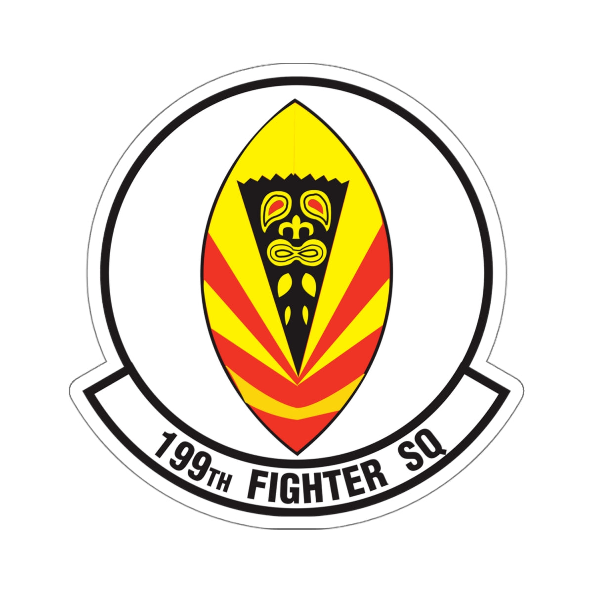 199 Fighter Squadron (U.S. Air Force) STICKER Vinyl Kiss-Cut Decal-4" × 4"-White-The Sticker Space