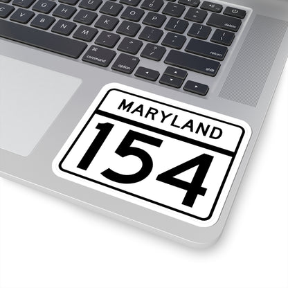 MD Route 154 (Maryland) (Road Sign) STICKER Vinyl Kiss-Cut Decal