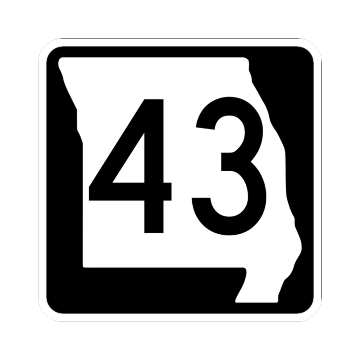MO-43 (Missouri) (Road Sign) STICKER Vinyl Kiss-Cut Decal