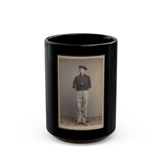 Private William Sargent Of Co. E, 53rd Pennsylvania Infantry Regiment, In Uniform, After The Amputation Of Both Arms (U.S. Civil War) Black Coffee Mug