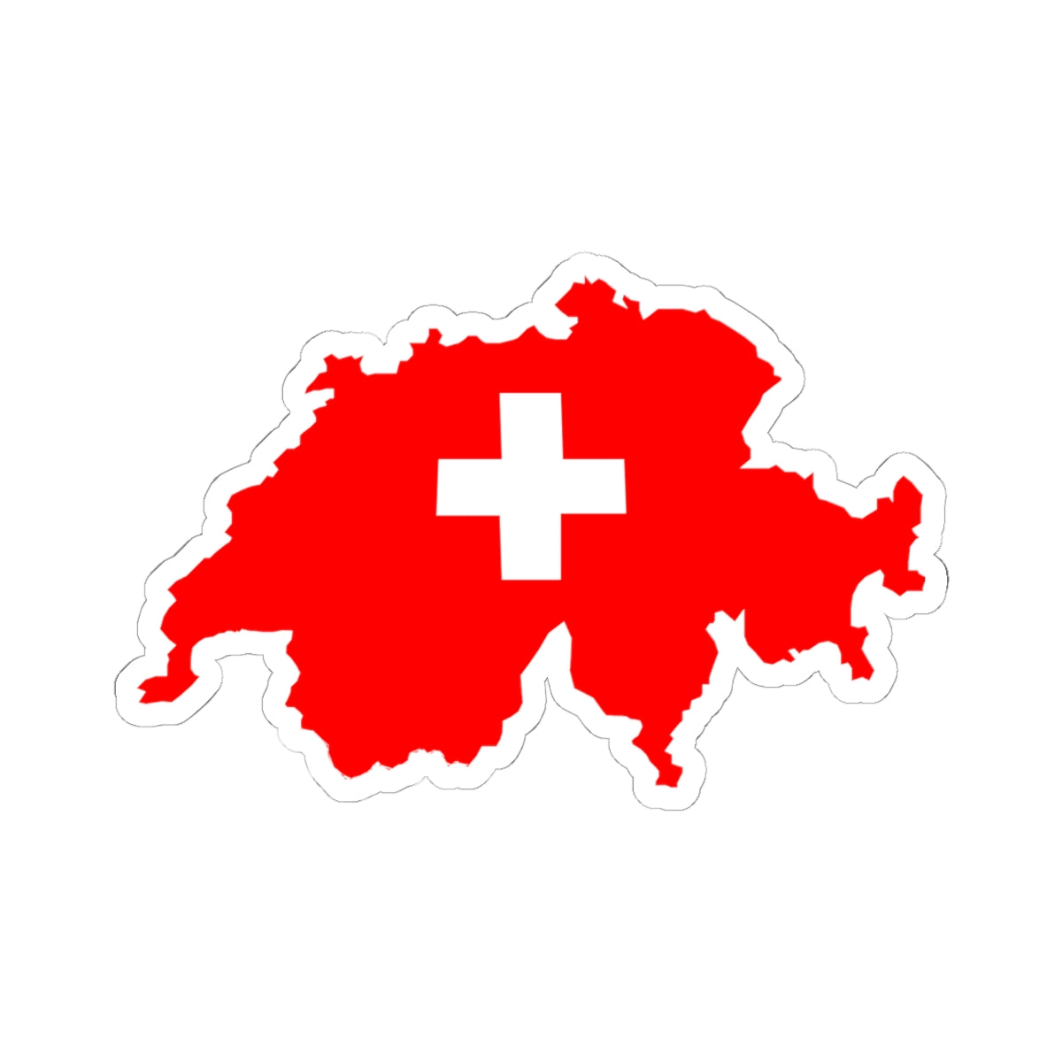 CARTE DRAPEAU SUISSE (Switzerland) STICKER Vinyl Kiss-Cut Decal