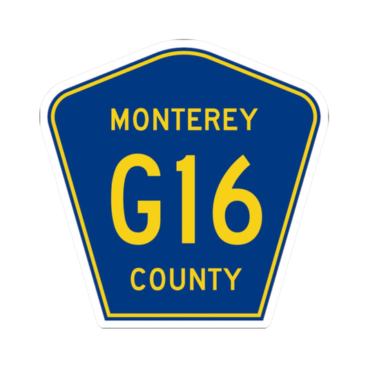 Monterey County G16 (California) (Road Sign) STICKER Vinyl Kiss-Cut Decal