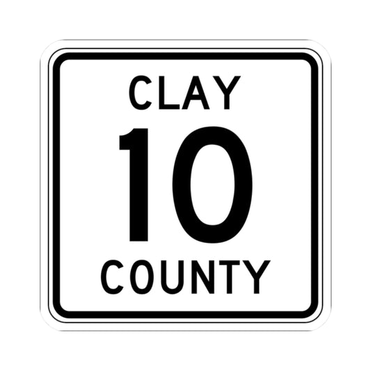 Clay County 10 MN (Minnesota) (Road Sign) STICKER Vinyl Kiss-Cut Decal