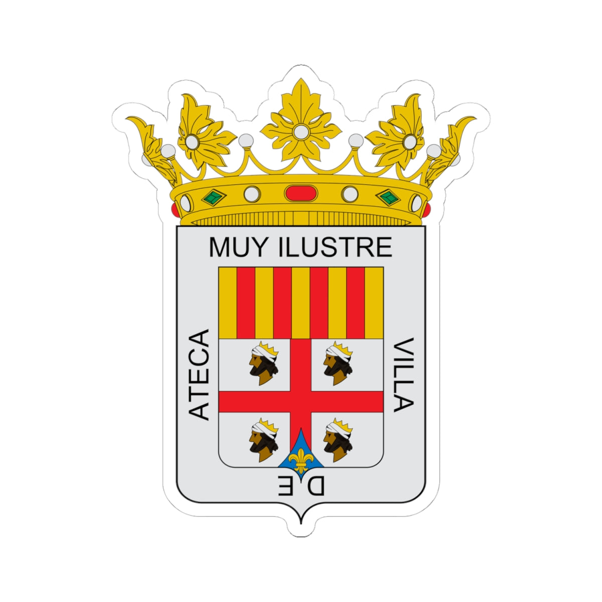 Escudo de Ateca (Spain) (Coat of Arms) STICKER Vinyl Kiss-Cut Decal