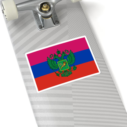 Flag of Russian occupied Kharkov Oblast (Russia) STICKER Vinyl Kiss-Cut Decal